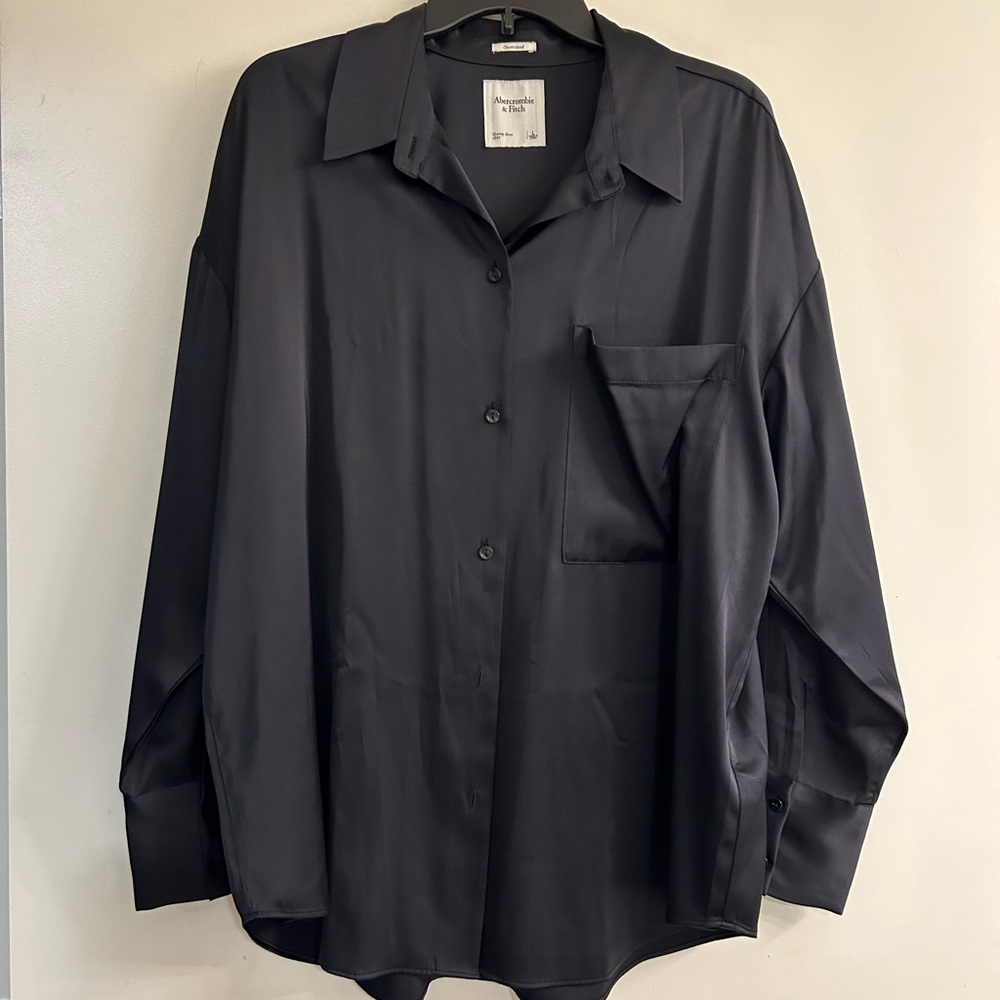 Abercrombie Oversized Satin Button Up